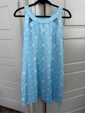 Gretchen Scott White Isosceles Sultans Shift Sleeveless Dress